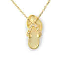 HG071A YELLOW GOLD DIAMOND HWN SLIPPER PENDANT 